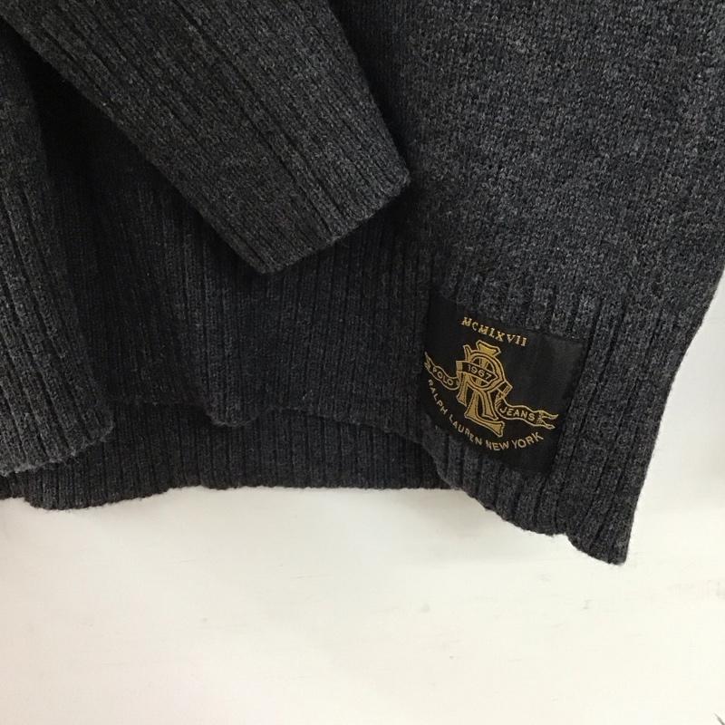 ポロジーンズカンパニー POLO JEANS COMPANY ニット、セーター 長袖 KR-WJ-YW2164 ショールカラー S ボーダー柄 ダークグレー / ダークグレー / X 黄 / イエロー /  レディース USED 古着 中古 10143842