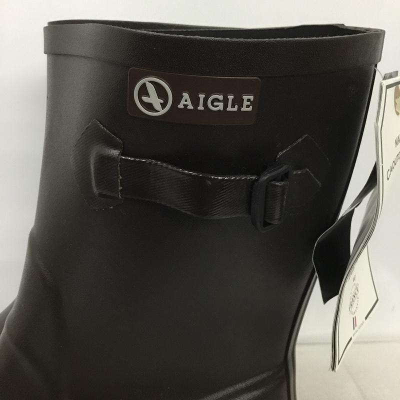エーグル AIGLE 長靴、レインシューズ 長靴、レインシューズ ZZH8515 ICARE RUBBER BOOTS ラバーブーツタグ付き 41 ロゴ、文字 茶 / ブラウン /  メンズ USED 古着 中古 10135760