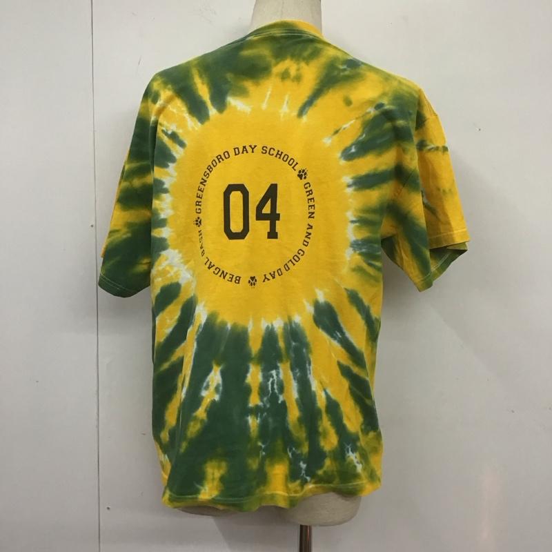 古着 USED Tシャツ 半袖 タイダイ染め L ロゴ、文字 黄 / イエロー / X 緑 / グリーン /  メンズ USED 古着 中古 10107649