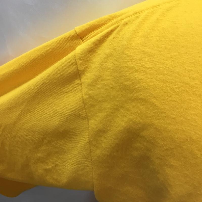 ユーエスネイビー USNAVY Tシャツ 半袖 半袖カットソー プリントTシャツ クルーネックカットソー 古着 M ロゴ、文字 黄 / イエロー /  メンズ USED 古着 中古 10113870