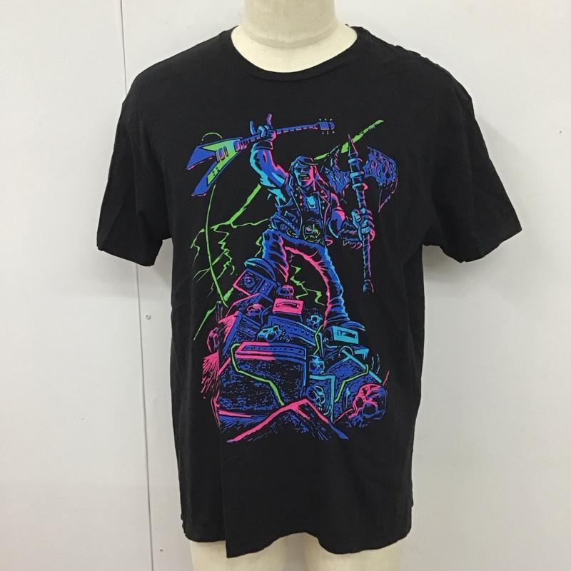 古着 USED Tシャツ 半袖 半袖カットソー プリントTシャツ クルーネックカットソー L プリント 黒 / ブラック /  メンズ USED 古着 中古 10116409