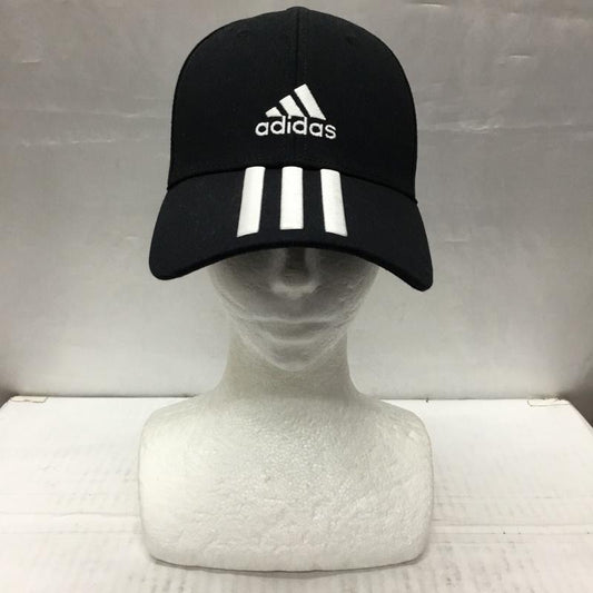 アディダス adidas 帽子 キャップ FK0894 ベースボール 3ストライプス ロゴ、文字 黒 / ブラック / X 白 / ホワイト /  メンズ USED 古着 中古 10107886