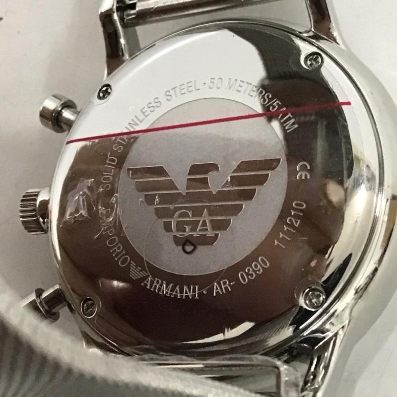 エンポリオアルマーニ EMPORIO ARMANI 腕時計 アナログ（クォーツ式） AR-0390 メッシュ ロゴ、文字 銀 / シルバー /  メンズ USED 古着 中古 10134055