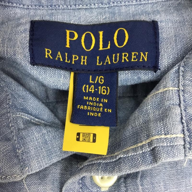 ポロラルフローレン POLO RALPH LAUREN シャツ、ブラウス 長袖 ボタンダウンシャツ L 無地 水色 / ライトブルー /  メンズ USED 古着 中古 10110632
