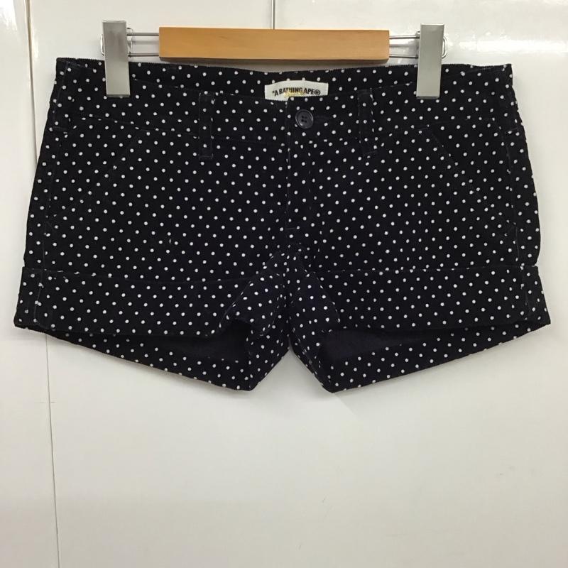アベイシングエイプ A BATHING APE パンツ ショートパンツ コーデュロイ XS ドット 紺 / ネイビー /  レディース USED 古着 中古 10115098