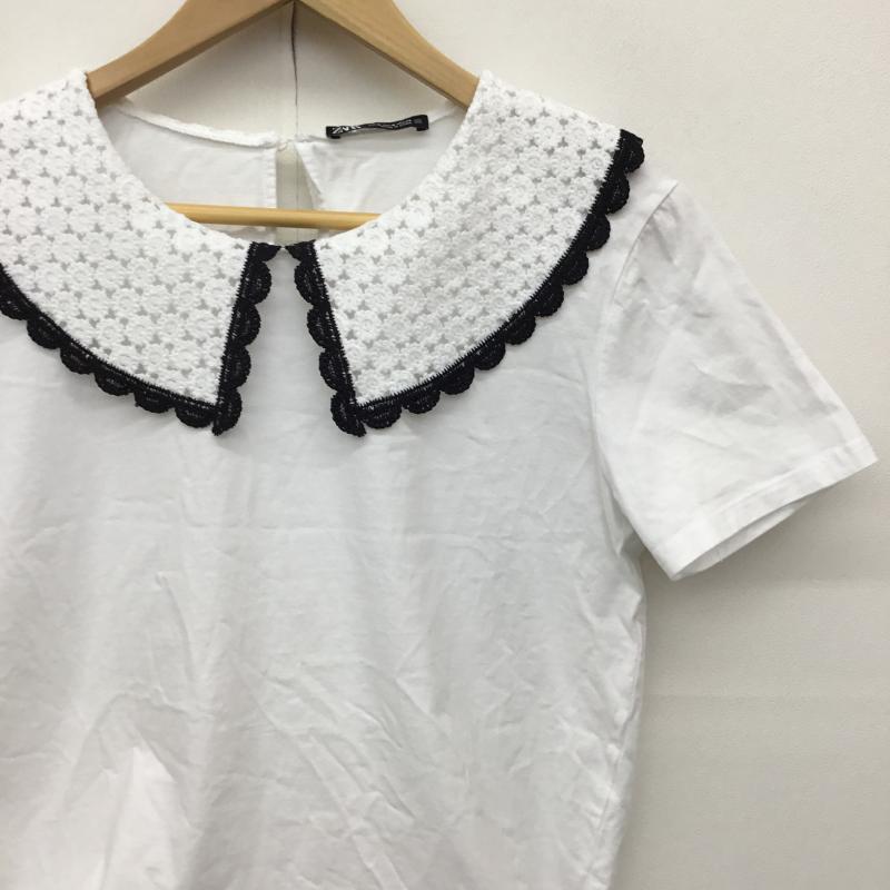 ザラ ZARA カットソー 半袖 S 無地 白 / ホワイト /  レディース USED 古着 中古 10137598