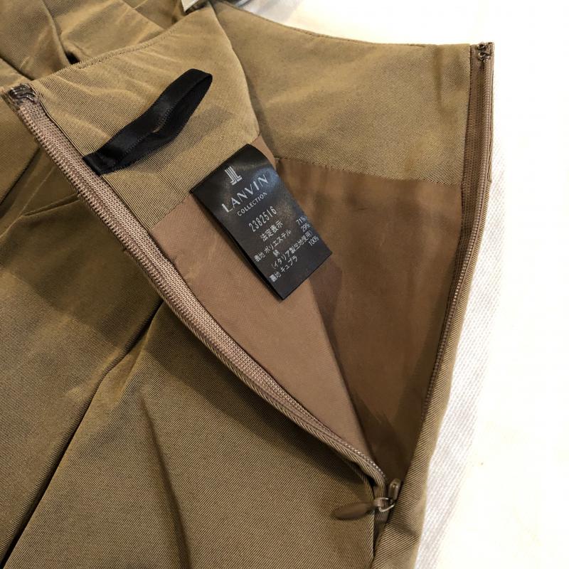 ランバン コレクション LANVIN collection スカート ひざ丈スカート タフタスカート 40 無地 X  茶 / ブラウン / X カーキ / カーキ /  レディース USED 古着 中古 10031204
