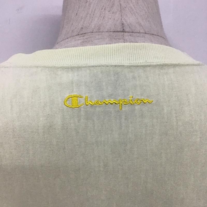 チャンピオン Champion Tシャツ 半袖 半袖カットソー 刺繍Tシャツ クルーネックカットソー M ロゴ、文字 黄 / イエロー /  メンズ USED 古着 中古 10107310