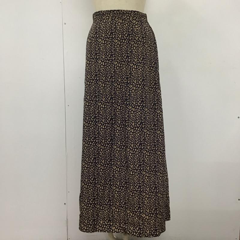 フリークスストア FREAK S STORE スカート ロングスカート 184-3154 ロングスカート 総柄 フレアスカート FREE ヒョウ柄・レオパード柄 ベージュ / ベージュ / X 紺 / ネイビー /  レディース USED 古着 中古 10109205