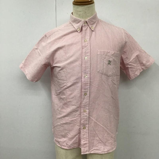 ステューシー STUSSY シャツ、ブラウス 半袖 半袖シャツ ストライプシャツ ボタンダウンシャツ M ストライプ 白 / ホワイト / X 桃 / ピンク /  メンズ USED 古着 中古 10112089