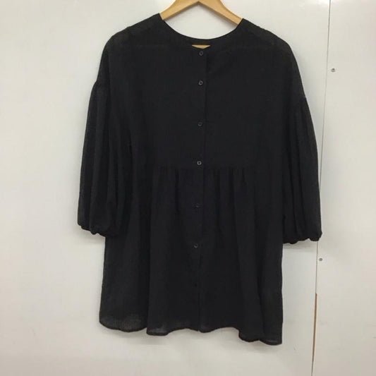 グローバルワーク GLOBAL WORK シャツ、ブラウス 半袖 FREE 無地 黒 / ブラック /  レディース USED 古着 中古 10130195