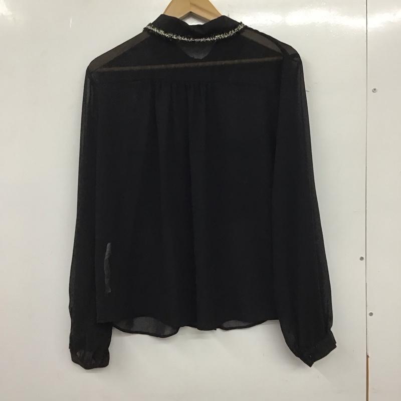ザラ ZARA シャツ、ブラウス 長袖 長袖シャツ 無地シャツ カラーシャツ シースルーシャツ M 無地 黒 / ブラック /  レディース USED 古着 中古 10136060