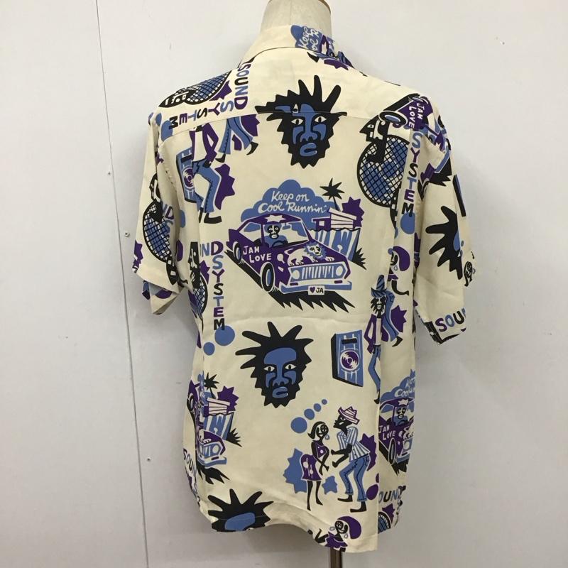 ビッグジョン Big John シャツ、ブラウス 半袖 MS02KADS 70周年 200枚限定 アロハシャツ ハワイアンシャツ 半袖シャツ L プリント ベージュ / ベージュ /  メンズ USED 古着 中古 10106768