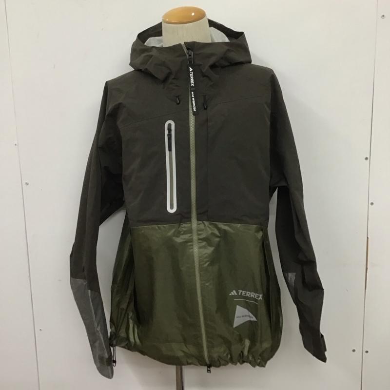 アディダス adidas ジャケット、上着 ジャンパー、ブルゾン hr7147 adidasTerrex+andwanderXploricRAINRDYJacket スポーツウェア XL 無地 カーキ / カーキ /  メンズ USED 古着 中古 10106327