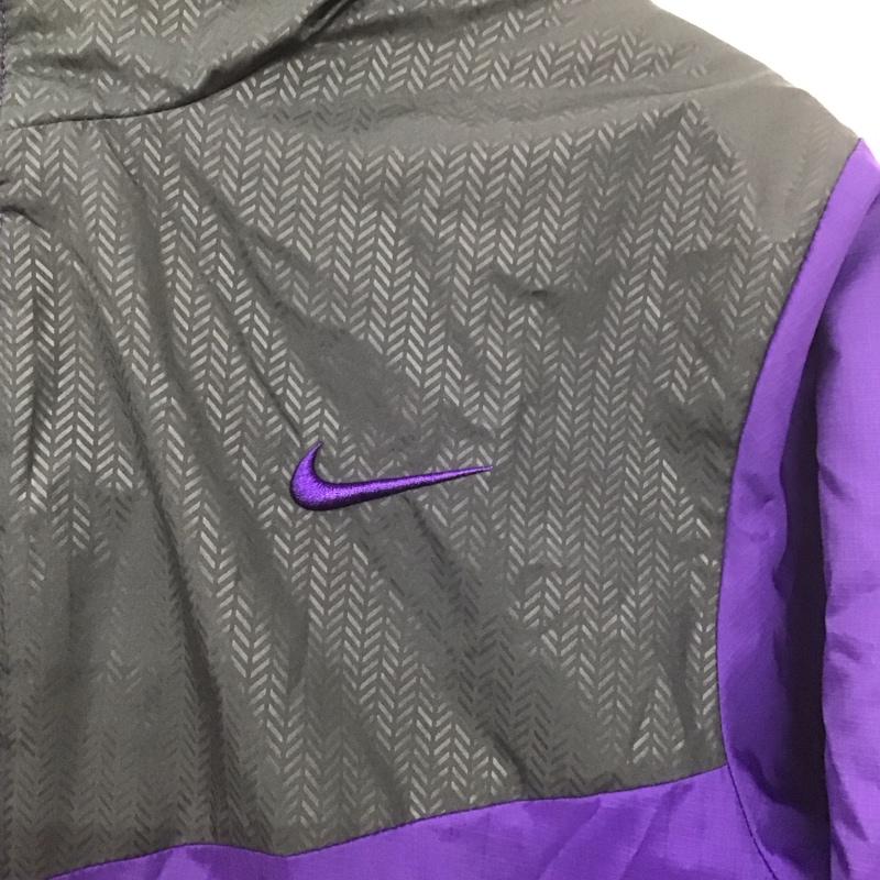 ナイキ NIKE ジャケット、上着 ジャンパー、ブルゾン ジップアップジャケット ナイロンジャケット アウター XL ロゴ、文字 黒 / ブラック / X 紫 / パープル /  メンズ USED 古着 中古 10139888
