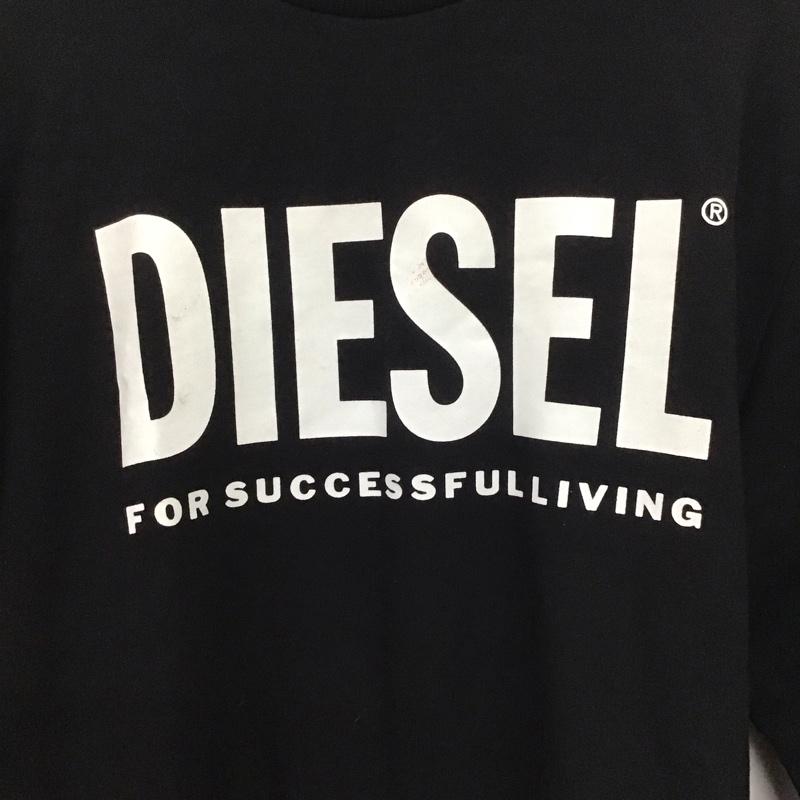ディーゼル DIESEL トレーナー 長袖 長袖トレーナー スウェット クルーネック プルオーバー L ロゴ、文字 黒 / ブラック /  メンズ USED 古着 中古 10137727