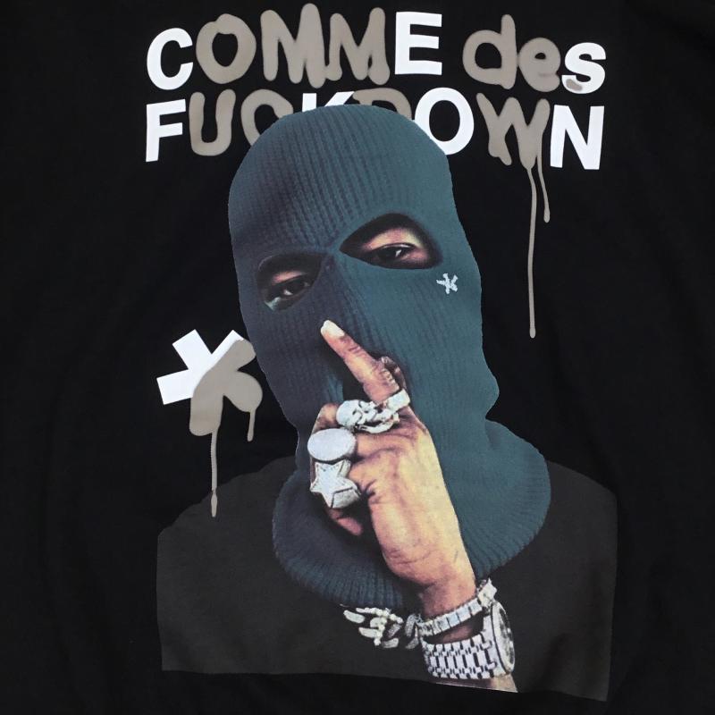 ＵＳフルギ US古着 パーカー 長袖 COMME des FUCKDOWN CDFU2542 XL プリント 黒 / ブラック /  メンズ USED 古着 中古 10143904