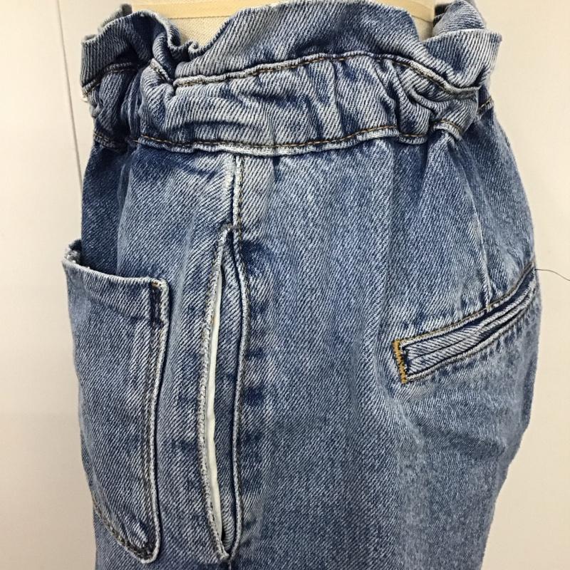 ザラ ZARA パンツ デニム、ジーンズ 5862 059 406 ウエストギャザー ハイウエスト 無地 青 / ブルー /  レディース USED 古着 中古 10109725