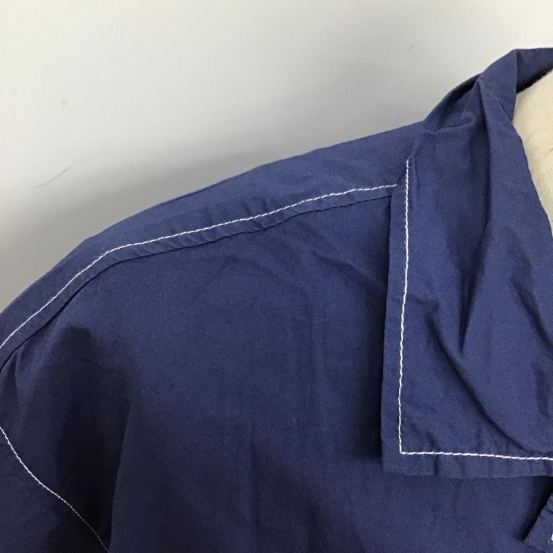 ザラ ZARA シャツ、ブラウス 半袖 L 無地 紺 / ネイビー /  メンズ USED 古着 中古 10128319