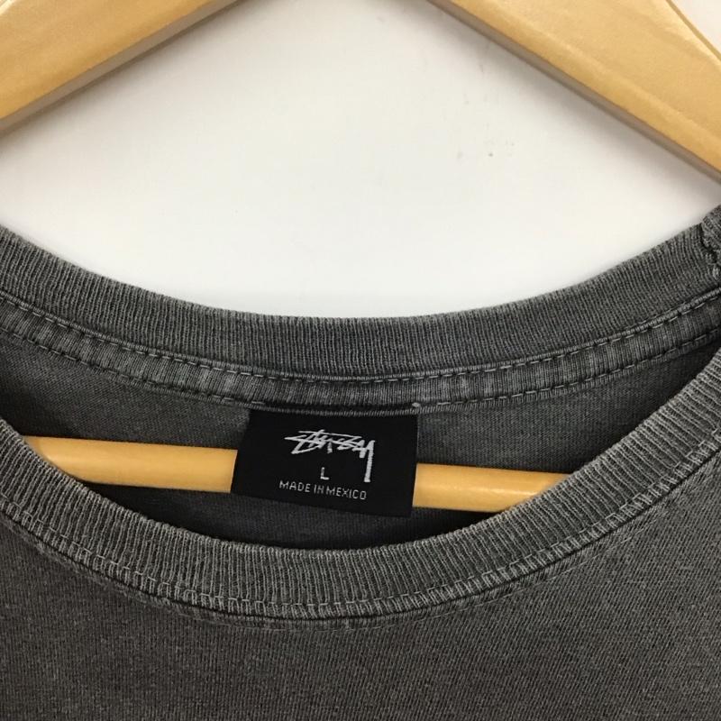 ステューシー STUSSY Tシャツ 半袖 半袖カットソー プリントTシャツ クルーネックカットソー L プリント 灰 / グレー /  メンズ USED 古着 中古 10132556