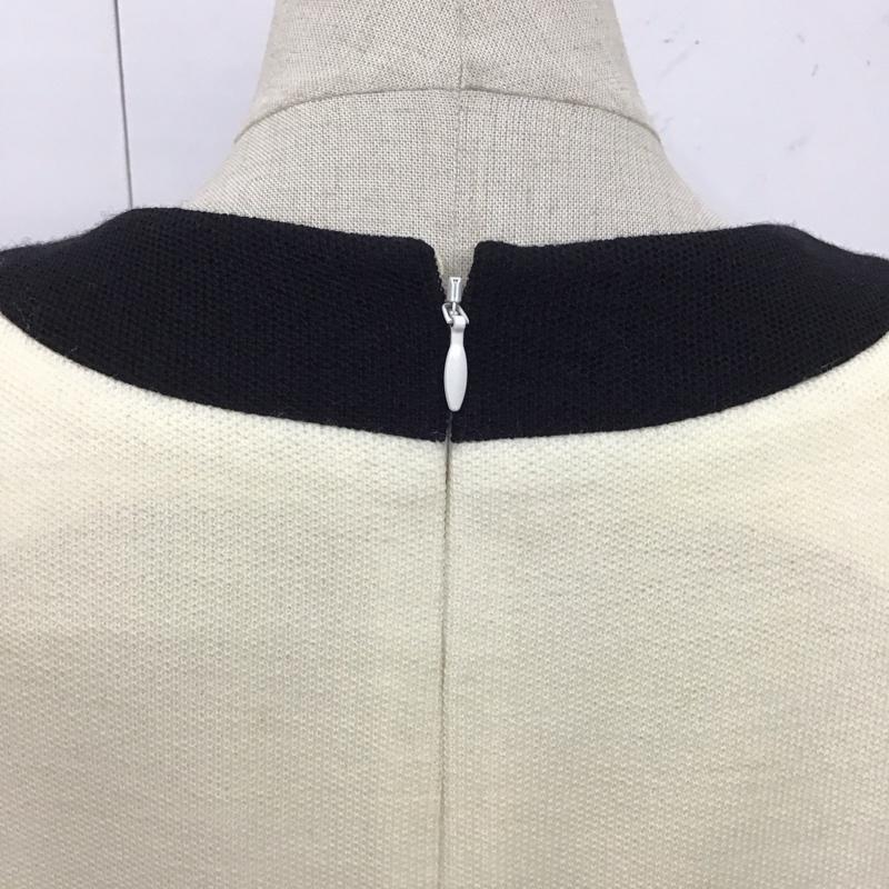 ピエール カルダン pierre cardin ワンピース ひざ丈スカート ノースリーブワンピース ロングワンピース タイトワンピース ボーダー 38 ボーダー柄 白 / ホワイト / X 黒 / ブラック /  レディース USED 古着 中古 10122446