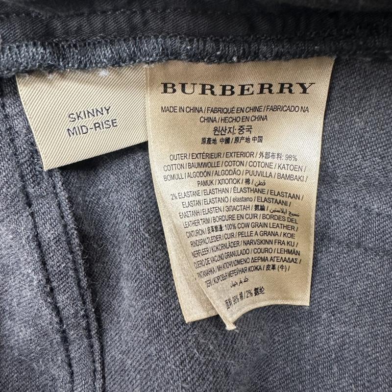 バーバリー BURBERRY パンツ デニム、ジーンズ 8008245 CHECK DETAIL スキニーフィット ジーンズ 28インチ 黒 / ブラック / black レディース USED 古着 中古 50093089