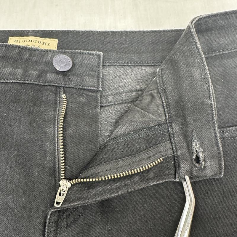 バーバリー BURBERRY パンツ デニム、ジーンズ 8008245 CHECK DETAIL スキニーフィット ジーンズ 28インチ 黒 / ブラック / black レディース USED 古着 中古 50093089