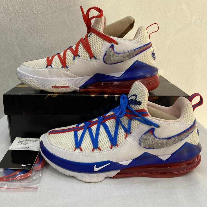 ナイキ NIKE スニーカー スニーカー NIKE / 2020ss / LEBRON 17 LOW / LEBRON JAMES シグネチャーモデル / CD5007-100-fs / 27.0 27.0cm ロゴ、文字 白 / ホワイト / white X 青 / ブルー / blue X 赤 / レッド / red メンズ USED 古着 中古 50093175