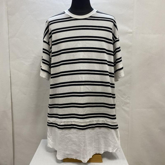 ホワイトマウンテニアリング WHITE MOUNTAINEERING Tシャツ 半袖 White Mountaineering STRIPE LAYERED T-SHIRT WM2071527 1 ボーダー柄 白 / ホワイト / white X 黒 / ブラック / black メンズ USED 古着 中古 50093339