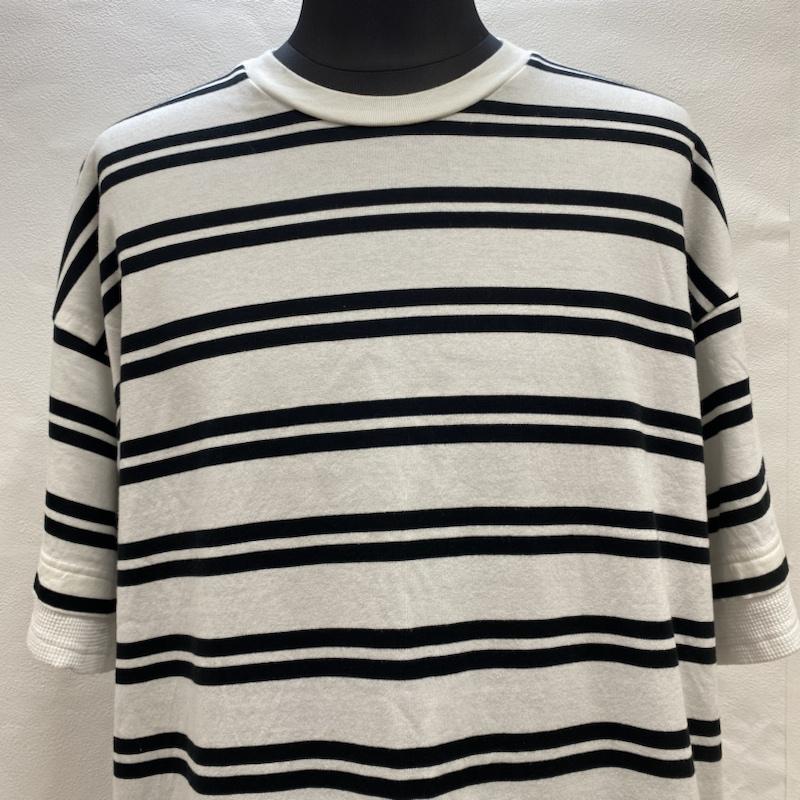ホワイトマウンテニアリング WHITE MOUNTAINEERING Tシャツ 半袖 White Mountaineering STRIPE LAYERED T-SHIRT WM2071527 1 ボーダー柄 白 / ホワイト / white X 黒 / ブラック / black メンズ USED 古着 中古 50093339
