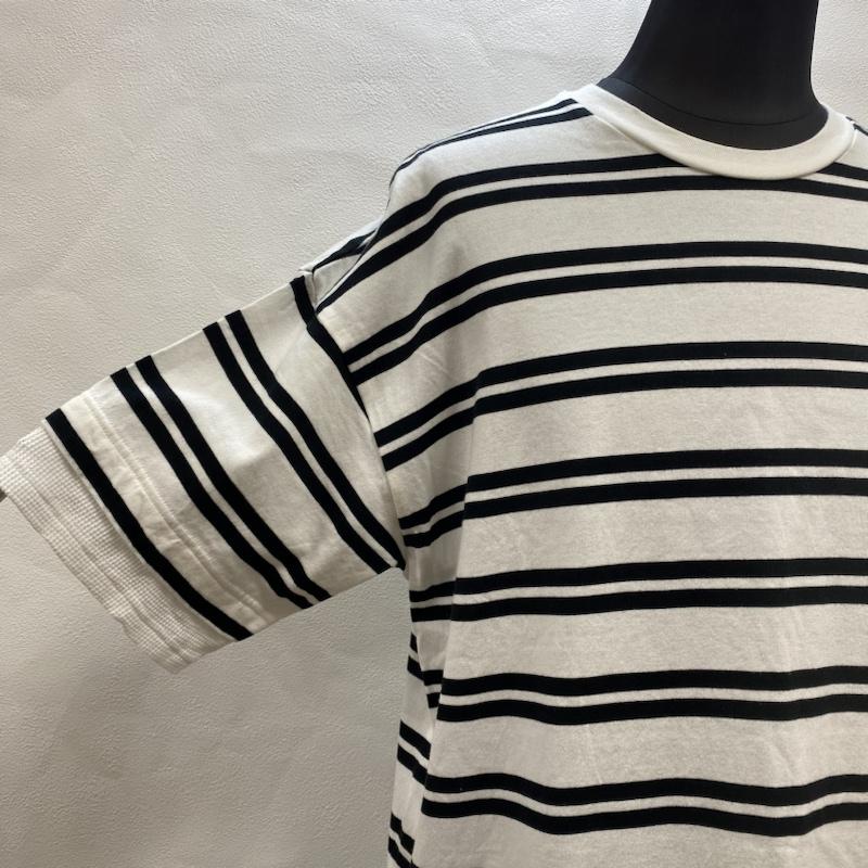 ホワイトマウンテニアリング WHITE MOUNTAINEERING Tシャツ 半袖 White Mountaineering STRIPE LAYERED T-SHIRT WM2071527 1 ボーダー柄 白 / ホワイト / white X 黒 / ブラック / black メンズ USED 古着 中古 50093339