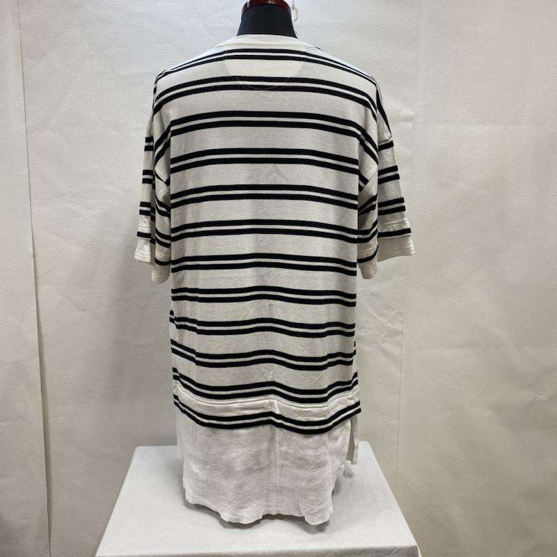 ホワイトマウンテニアリング WHITE MOUNTAINEERING Tシャツ 半袖 White Mountaineering STRIPE LAYERED T-SHIRT WM2071527 1 ボーダー柄 白 / ホワイト / white X 黒 / ブラック / black メンズ USED 古着 中古 50093339