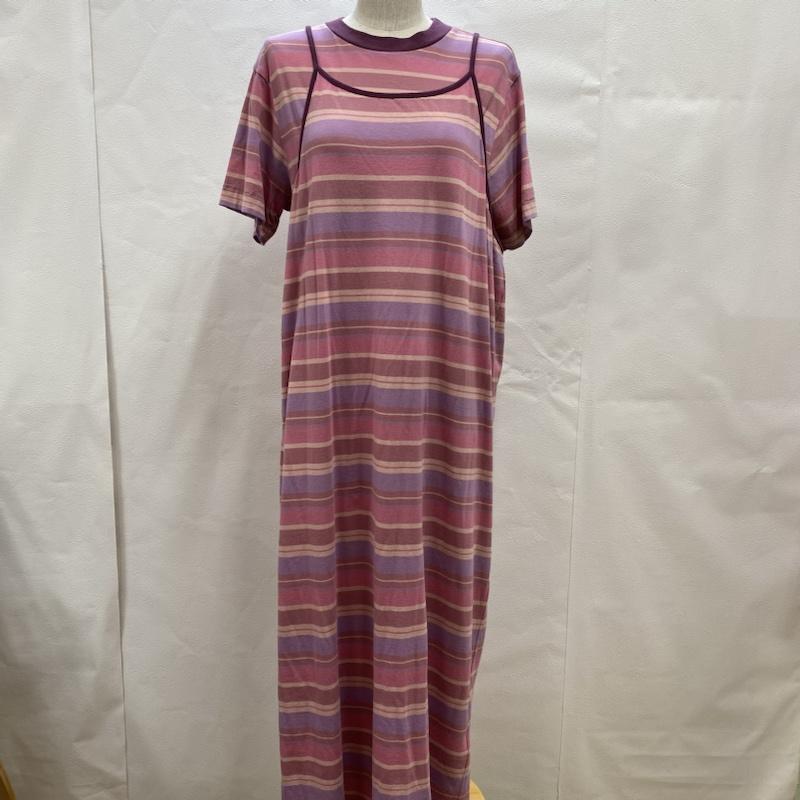 ビームス BEAMS ワンピース ロングスカート 2021ss キャミワンピ Tシャツ セット 21S-YM602-2 21S-YM007-3 FREE ボーダー柄 桃 / ピンク / pink レディース USED 古着 中古 50093400