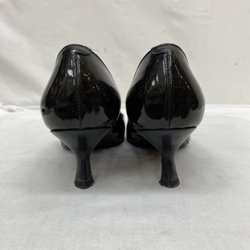 ルイヴィトン LOUIS VUITTON パンプス パンプス BR0055 エナメル リボン パンプス 37 24.0cm 黒 / ブラック / black レディース USED 古着 中古 50094164