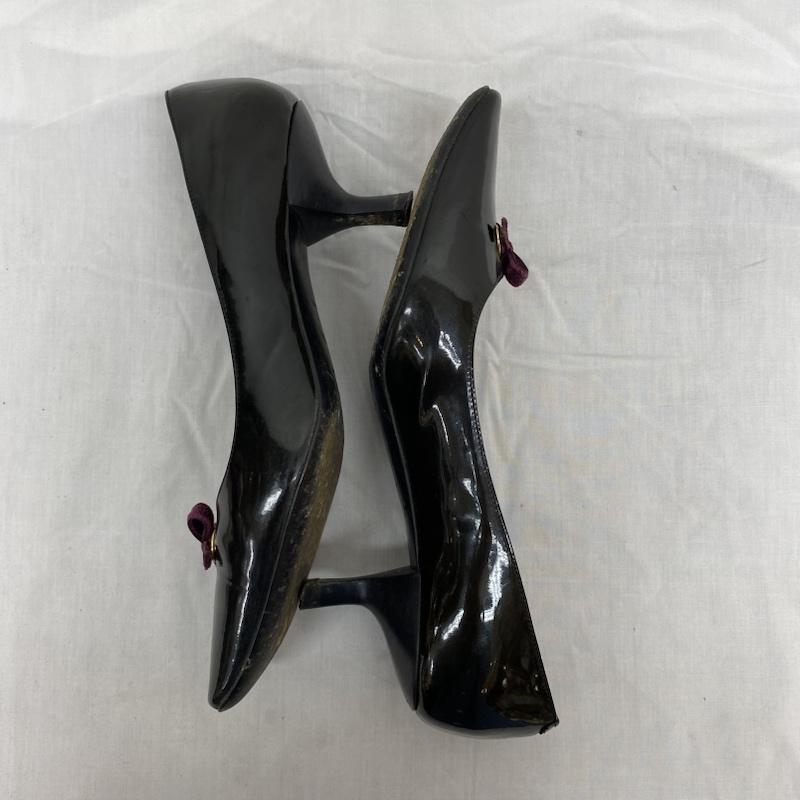 ルイヴィトン LOUIS VUITTON パンプス パンプス BR0055 エナメル リボン パンプス 37 24.0cm 黒 / ブラック / black レディース USED 古着 中古 50094164