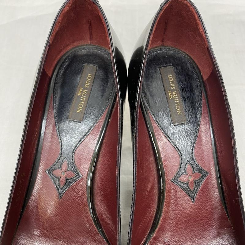 ルイヴィトン LOUIS VUITTON パンプス パンプス BR0055 エナメル リボン パンプス 37 24.0cm 黒 / ブラック / black レディース USED 古着 中古 50094164