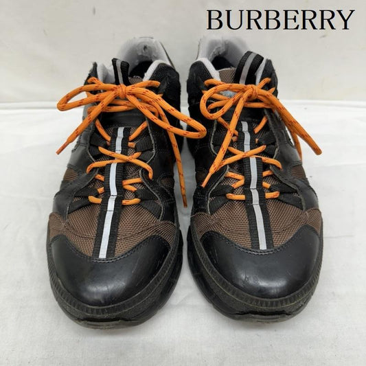 バーバリー BURBERRY スニーカー スニーカー Nylon and Nubuck Union 厚底 ユニオン スニーカー 40 25.0cm 黒 / ブラック / black X 茶 / ブラウン / brown レディース USED 古着 中古 50095379