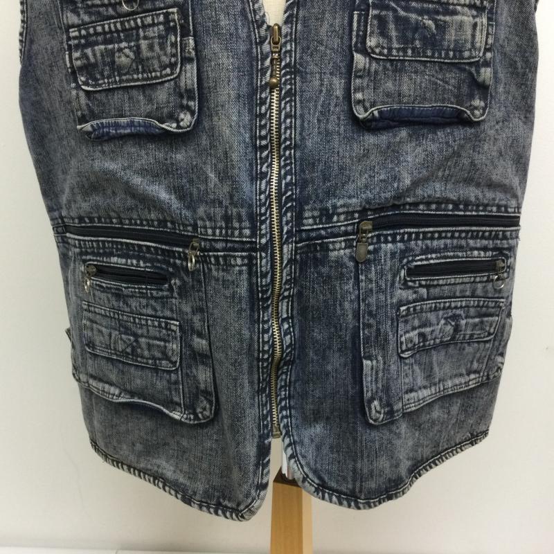 古着 USED ベスト ベスト WEIL ONGFUSHI 多ポケット付き デニムベスト ビッグサイズ XXL  623 XXL 無地 インディゴ / インディゴ / Indigo メンズ USED 古着 中古 50095969