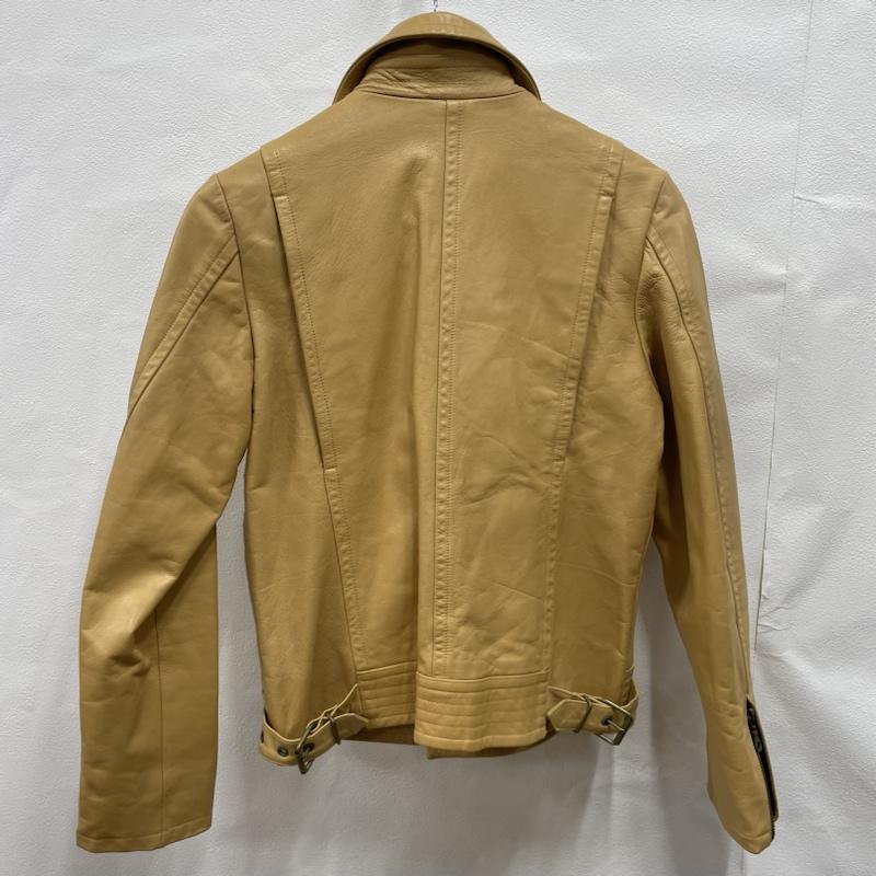 ビービーゴシップ B.BGOSSIP ジャケット、上着 レザージャケット B.B gossip ダブル ライダース 山羊革 ゴートレザー ストライプ ベージュ / ベージュ / beige X キャメル / キャメル / メンズ USED 古着 中古 50096238