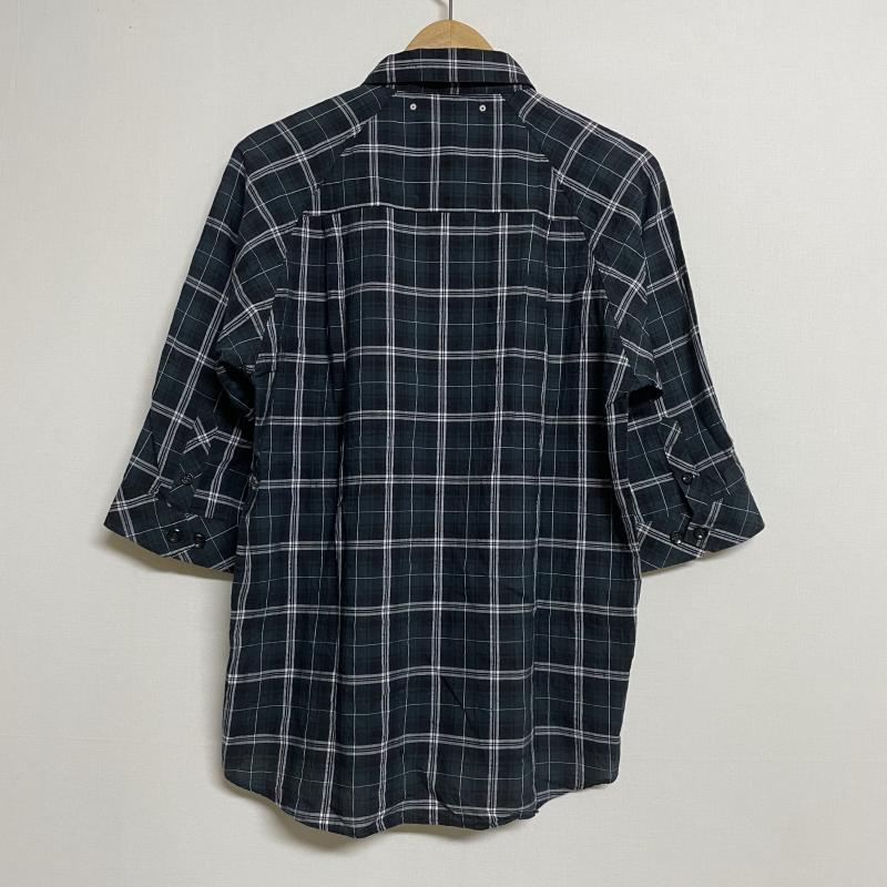 ガイジンメイド GAIJIN MADE シャツ、ブラウス 七分袖 チェック柄 七分 ラグランスリーブ プルオーバーシャツ M チェック 紺 / ネイビー / navy メンズ USED 古着 中古 50096401