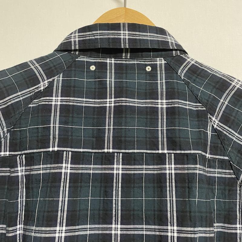 ガイジンメイド GAIJIN MADE シャツ、ブラウス 七分袖 チェック柄 七分 ラグランスリーブ プルオーバーシャツ M チェック 紺 / ネイビー / navy メンズ USED 古着 中古 50096401