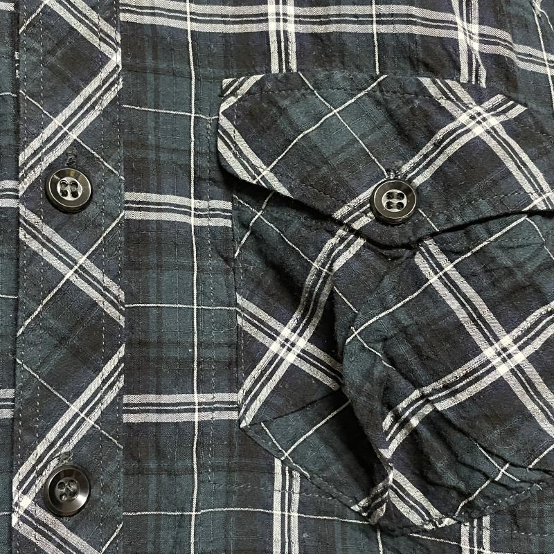 ガイジンメイド GAIJIN MADE シャツ、ブラウス 七分袖 チェック柄 七分 ラグランスリーブ プルオーバーシャツ M チェック 紺 / ネイビー / navy メンズ USED 古着 中古 50096401