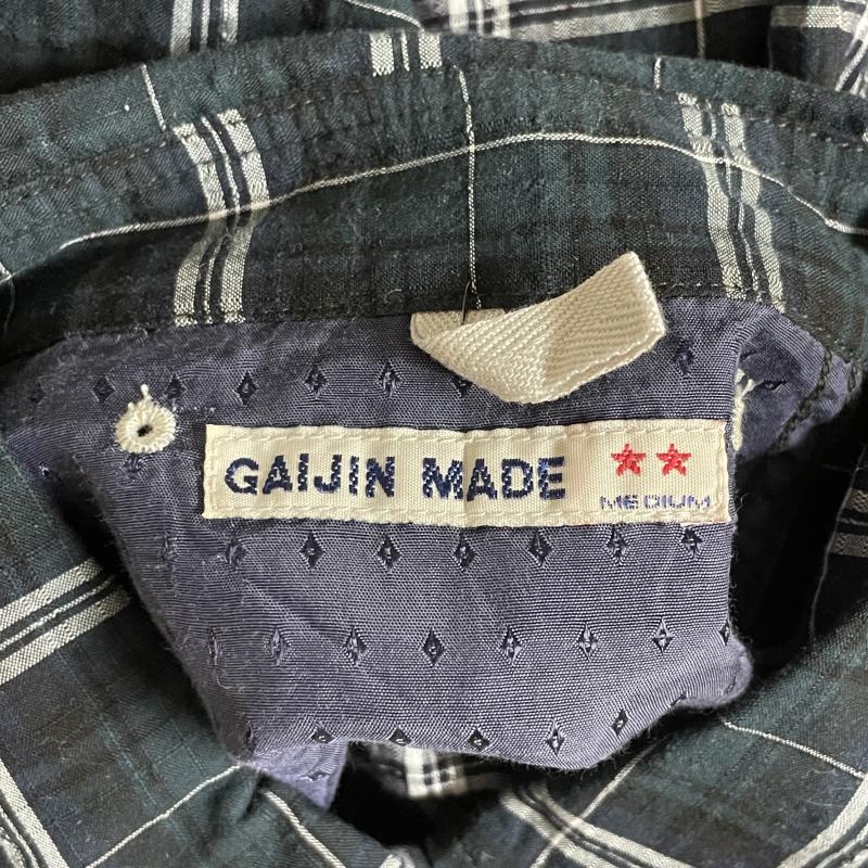 ガイジンメイド GAIJIN MADE シャツ、ブラウス 七分袖 チェック柄 七分 ラグランスリーブ プルオーバーシャツ M チェック 紺 / ネイビー / navy メンズ USED 古着 中古 50096401
