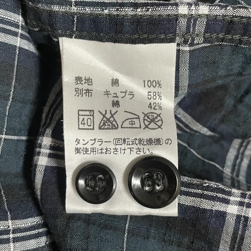 ガイジンメイド GAIJIN MADE シャツ、ブラウス 七分袖 チェック柄 七分 ラグランスリーブ プルオーバーシャツ M チェック 紺 / ネイビー / navy メンズ USED 古着 中古 50096401