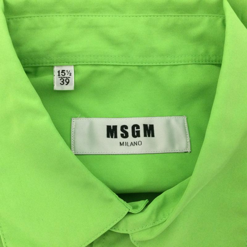 エムエスジーエム MSGM シャツ、ブラウス 長袖 2640ME10R バックデカロゴプリント 長袖ドレスシャツ タグ付き サイズ 15 1/2 M ロゴ、文字 薄緑 / ライトグリーン / メンズ USED 古着 中古 50097708