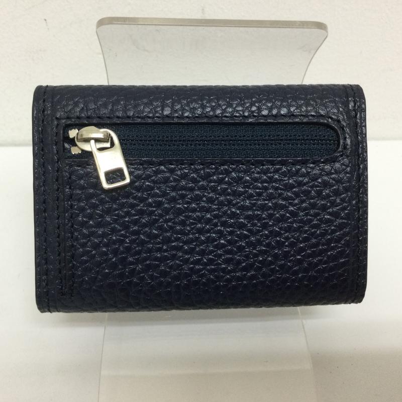 古着 USED 財布 コンパクト財布 IS/IT イズ イット 341041 水シボエンボス加工 やぎ革コンパクトウオレット タグ・箱付 - 無地 紺 / ネイビー / navy メンズ USED 古着 中古 50098461