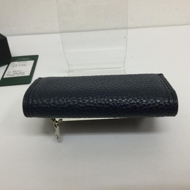 古着 USED 財布 コンパクト財布 IS/IT イズ イット 341041 水シボエンボス加工 やぎ革コンパクトウオレット タグ・箱付 - 無地 紺 / ネイビー / navy メンズ USED 古着 中古 50098461