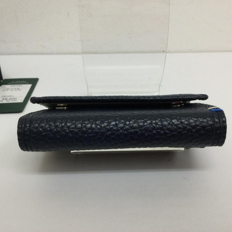 古着 USED 財布 コンパクト財布 IS/IT イズ イット 341041 水シボエンボス加工 やぎ革コンパクトウオレット タグ・箱付 - 無地 紺 / ネイビー / navy メンズ USED 古着 中古 50098461