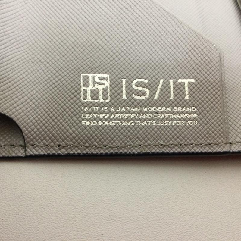 古着 USED 財布 コンパクト財布 IS/IT イズ イット 341041 水シボエンボス加工 やぎ革コンパクトウオレット タグ・箱付 - 無地 紺 / ネイビー / navy メンズ USED 古着 中古 50098461