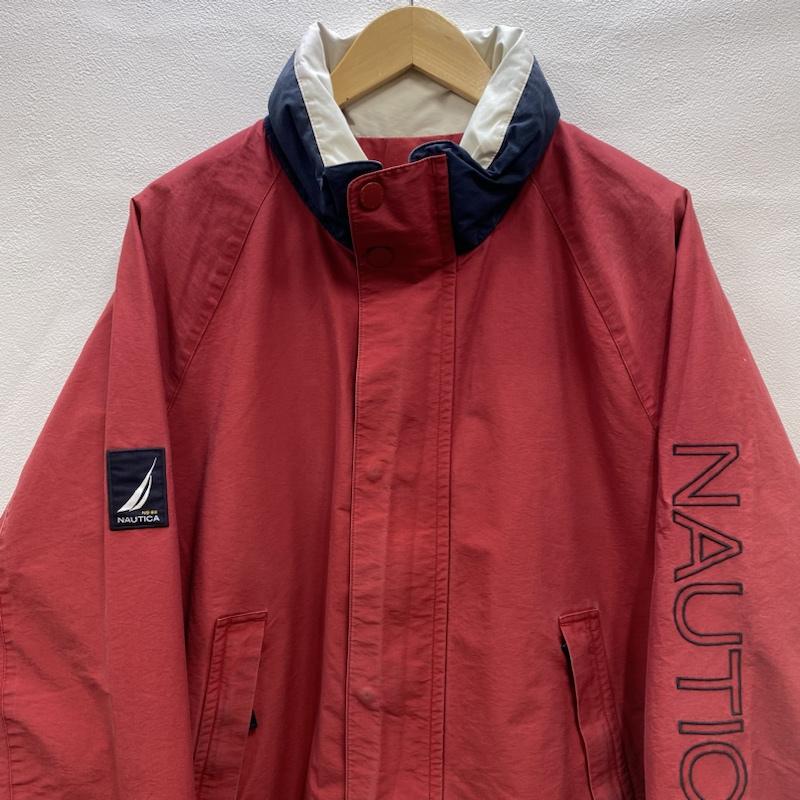 ノーティカ NAUTICA ジャケット、上着 ジャンパー、ブルゾン NAUTICA ジップアップ ナイロンジャケット 刺繍ロゴ 収納式フード M M ロゴ、文字 X 刺繍 赤 / レッド / red X 白 / ホワイト / white X 紺 / ネイビー / navy メンズ USED 古着 中古 50098519